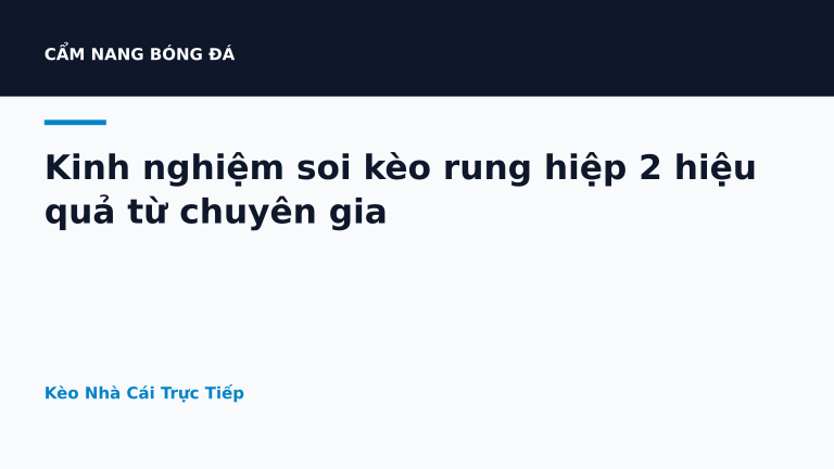 Kinh nghiệm soi kèo rung hiệp 2 hiệu quả từ chuyên gia